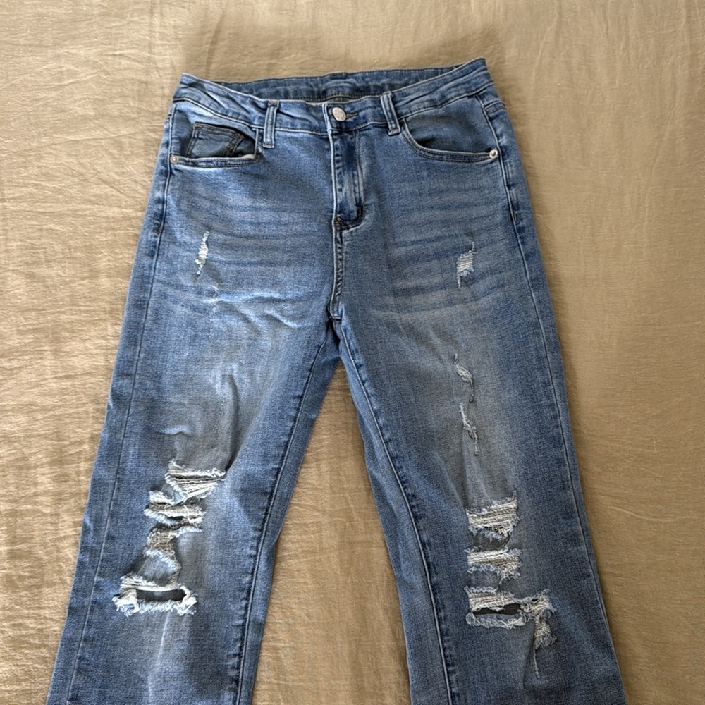 Distressed Blue Jeans - Picture 2 of 4